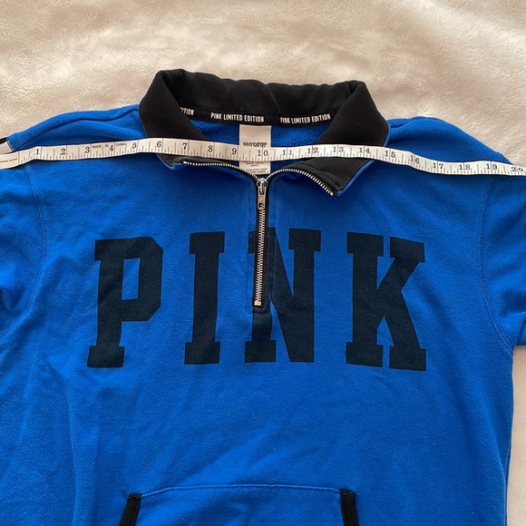 PINK Victoria’s Secret blue cowl neck zip up size small - Picture 6 of 14